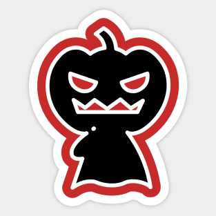 Scary funny pumpkin guy for halloween Sticker